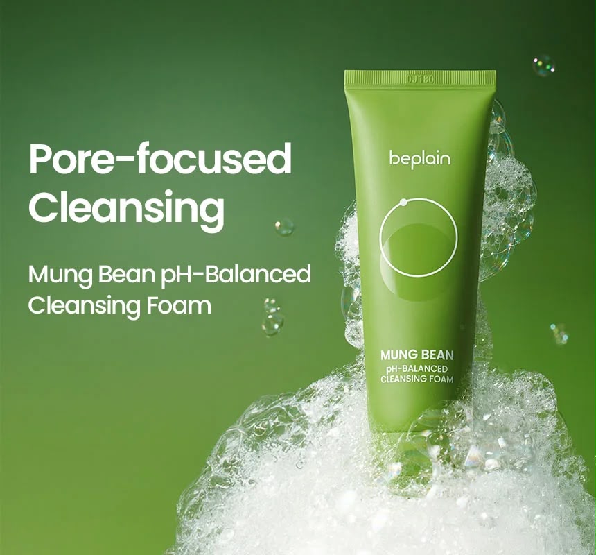 beplain Mung Bean pH-Balanced Cleansing Foam 80ml